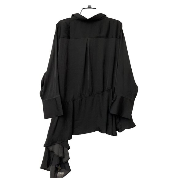DG2 Diane Gilman Tunic Shirt Women 2XL Black Asymmetrical Hem Long Sleeve NWT - Picture 11 of 11